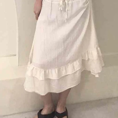 Antique Frill Flare Midi Skirt