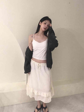 Antique Frill Flare Midi Skirt