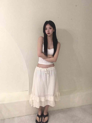Antique Frill Flare Midi Skirt