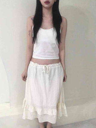 Antique Frill Flare Midi Skirt
