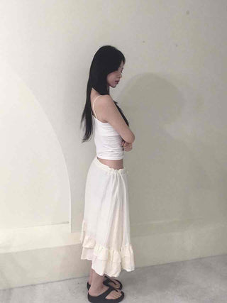 Antique Frill Flare Midi Skirt