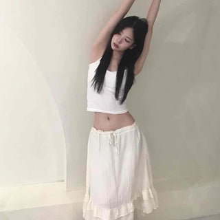 Antique Frill Flare Midi Skirt