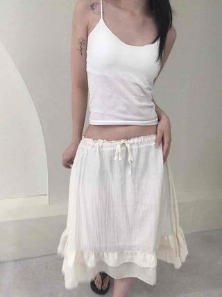 Antique Frill Flare Midi Skirt