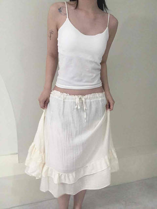 Antique Frill Flare Midi Skirt