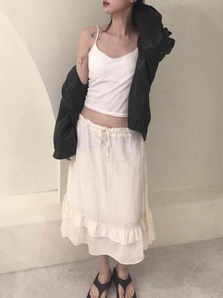 Antique Frill Flare Midi Skirt