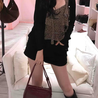 Minimal Leopard Tiered Frill Blouse