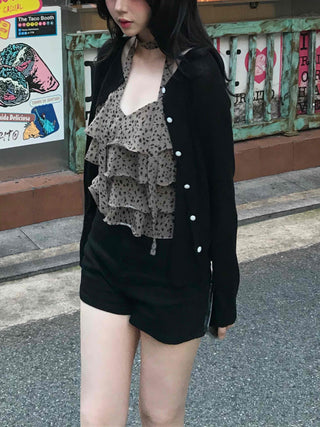 Minimal Leopard Tiered Frill Blouse