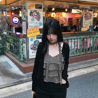 Minimal Leopard Tiered Frill Blouse