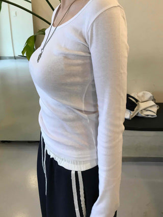 Street Basic Plain Long-Sleeve T-Shirt