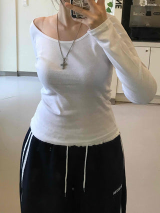 Street Basic Plain Long-Sleeve T-Shirt