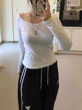 Street Basic Plain Long-Sleeve T-Shirt