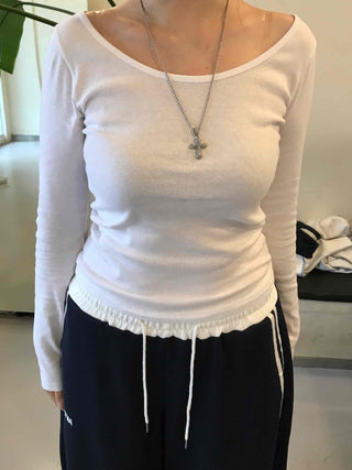 Street Basic Plain Long-Sleeve T-Shirt