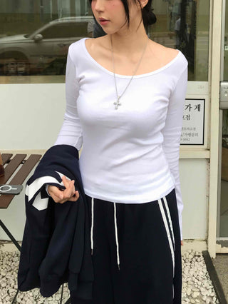 Street Basic Plain Long-Sleeve T-Shirt