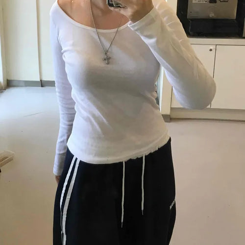 Street Basic Plain Long-Sleeve T-Shirt