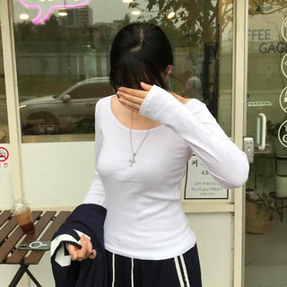 Street Basic Plain Long-Sleeve T-Shirt