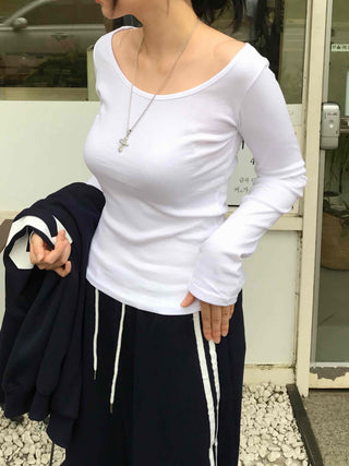 Street Basic Plain Long-Sleeve T-Shirt
