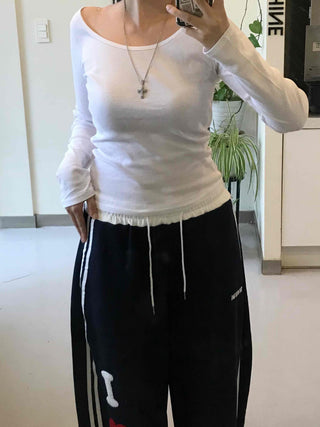 Street Basic Plain Long-Sleeve T-Shirt