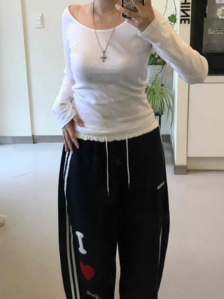 Street Basic Plain Long-Sleeve T-Shirt