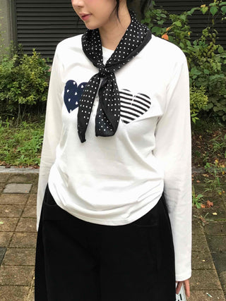 Retro Hip Heart Patch Long Sleeve T-shirt