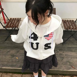 Oversized For U S American Flag Zip-up Hoodie
