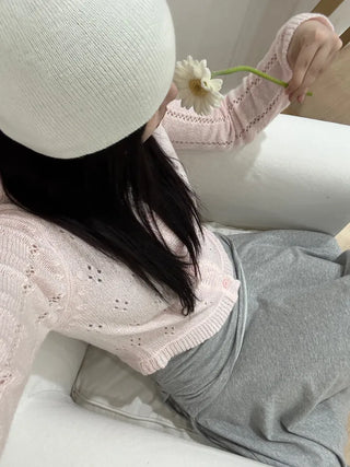 Ramo Flower Lace Punching Cardigan