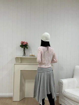 Ramo Flower Lace Punching Cardigan