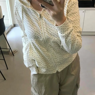 Pure Flower Round Neck Zip-up Hoodie