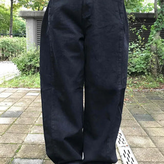Side Pintuck Hem Snap Wide Long Pants