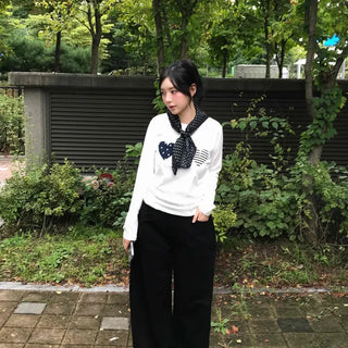 Side Pintuck Hem Snap Wide Long Pants
