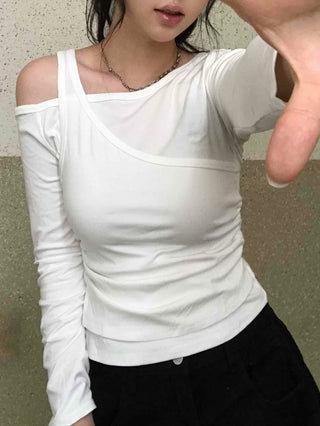 Pure Double Layering Long Sleeve T-shirt