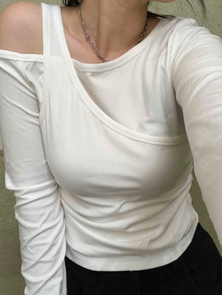 Pure Double Layering Long Sleeve T-shirt