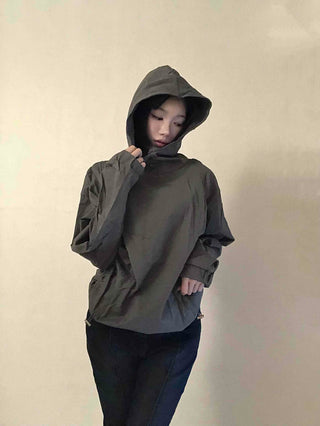 Daily Snap Shirring String Hoodie