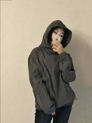 Daily Snap Shirring String Hoodie