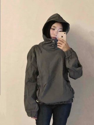 Daily Snap Shirring String Hoodie