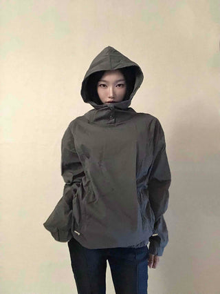 Daily Snap Shirring String Hoodie