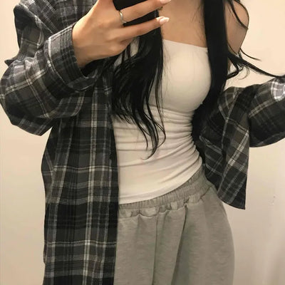 Casual Boxy Fit Check Shirt