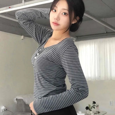 Striped Slim Fit Long Sleeve T-shirt