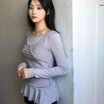 Layered Frill Long Sleeve T-shirt