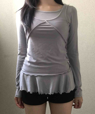 Layered Frill Long Sleeve T-shirt