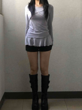 Layered Frill Long Sleeve T-shirt