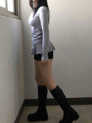 Layered Frill Long Sleeve T-shirt