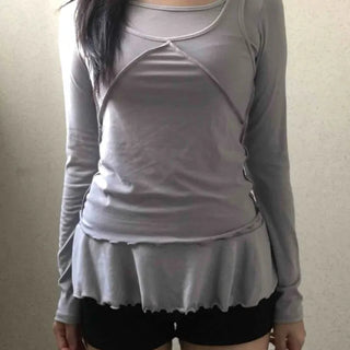 Layered Frill Long Sleeve T-shirt