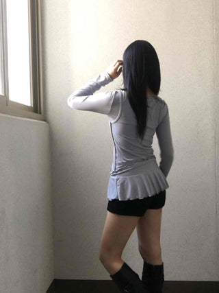 Layered Frill Long Sleeve T-shirt