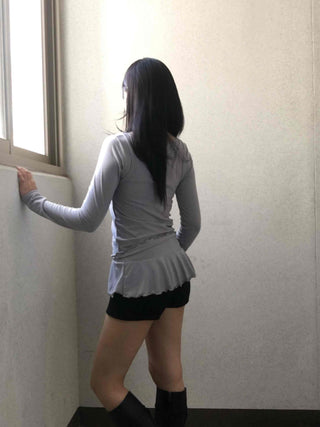 Layered Frill Long Sleeve T-shirt