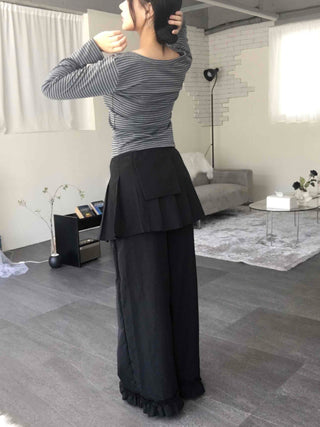 Street Pleated Layered Oversized Wide Long Pants