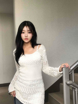 Bohemian knit mini dress