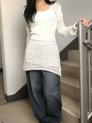 Bohemian knit mini dress