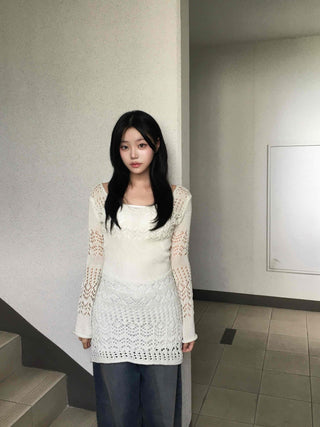 Bohemian knit mini dress