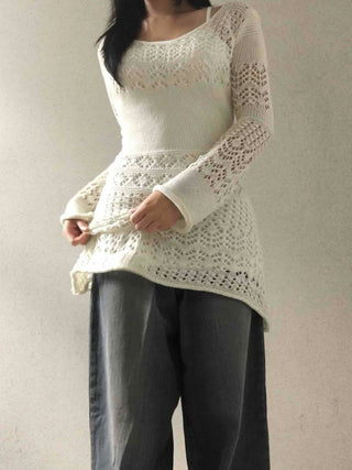 Bohemian knit mini dress