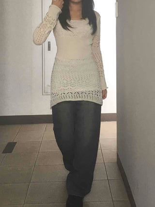 Bohemian knit mini dress